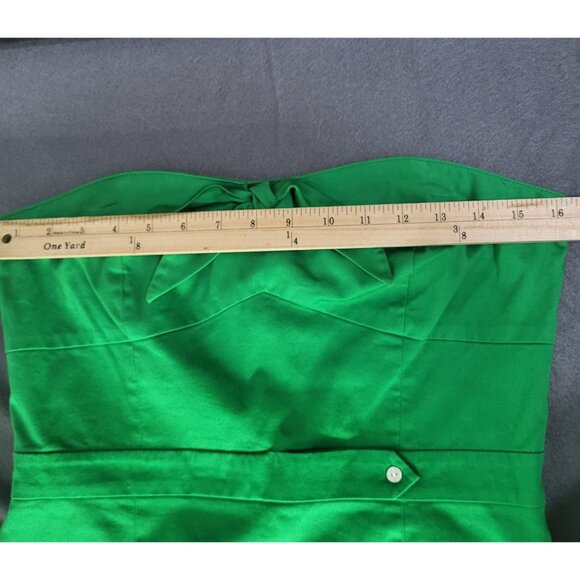 CREMIEUX Women's SZ 8 Kelly Green Strapless Bow Dress Spring Preppy - Picture 4 of 12